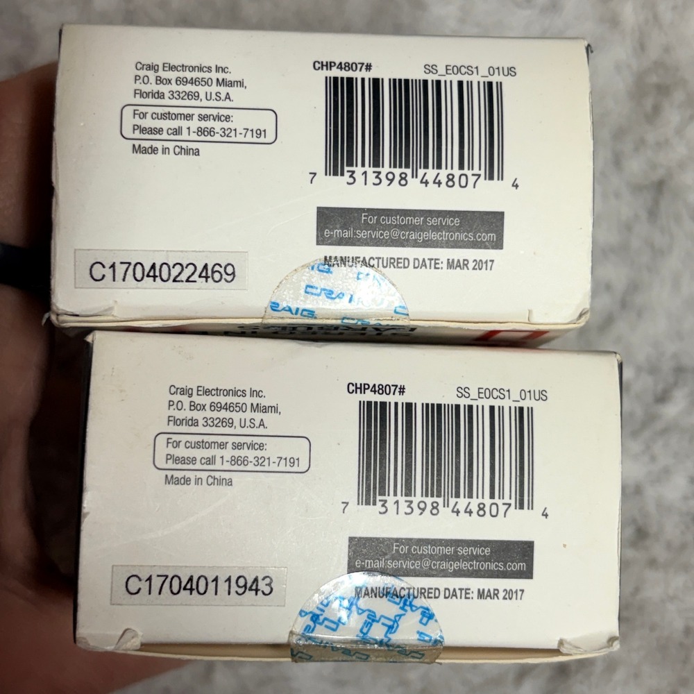 Craig CHP4807 Stereo In-Ear Earbuds 3.5mm‎ Wired White 2 Pack NEW - Picture 4 of 5